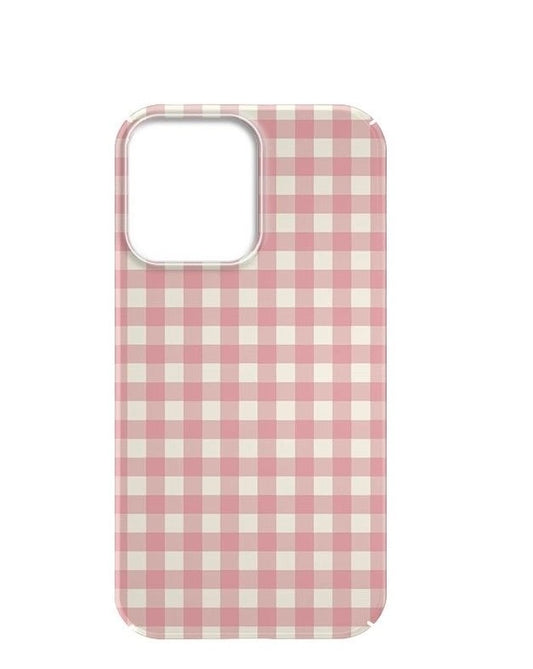 Pink Gingham Phone Case| Soft & Aesthetic Case